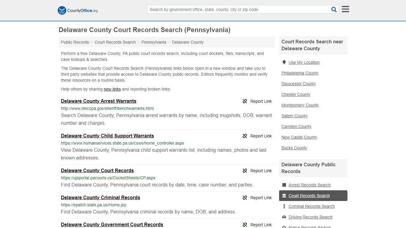 Court Records Search - Delaware County, PA (Adoptions ...